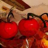 Tomatoes in the top of the fridge 