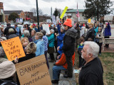 Demonstration in front of Senator Thom Tillis office in Histori Hendersonville NC Courthouse