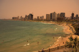 Setting Sun on Tel Aviv  Beach from the Old City of Jaffa
