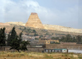 Strange pyramid shaped rock formation at the Zahana Quarry