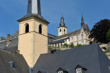 Steeple of glise Saint-Jean-du-Grund with the glise St. Michel