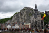Dinant with the clifftop citadel and Collgiale Notre-Dame