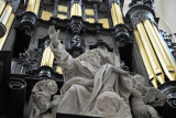 Baroque sculpture beneath the organ, Sint-Salvatorskathedraal 