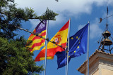 Flag of Spain that of the Balearic Islands and EU