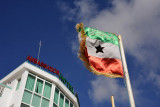 The flag of Somaliland flying in front of the Ambassador Hotel, Hargeisa