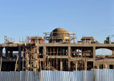 Construction of a grand domed building on the edge of Hargeisa