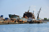 Wreck of the Muafak with the Mariam Star in the background