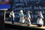 Dolls decorating a canal boat, Birmingham