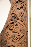 Panel carved with human and animal figures