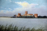 Painting of the Island Castle of Trakai in ruins