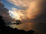Pigeon Point pier at sunset in the rainy season
