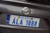 License plate of the land Islands autonomous region with an EU FIN sticker