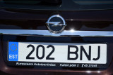 License plate of our Estonian rental car
