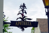 Sign for a pharmacy (Apotheca) with some kind of plant, Klaipėda