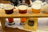 Flight of beers at Peters Brewhouse, Riga