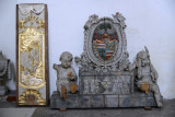 Remnants of decorations recovered from the debris after WWII