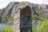 Norwegian monument to the battle between HMS Cossack and the German auxiliary Altmark, 16 February 1940, Jssingfjord