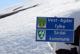 Entering Vest-Agder fylke (county), Sirdal kommune