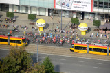 PKiN: Bicycle race heading south on Marszałkowska Street