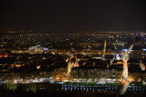 Presqule District of Lyon from Fourvire Hill at night