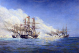 Austrian fsteam frigates Schwarzengerg and Radetzky face the Royal Danish Navy, Battle of Heligoland 1864, Christiansborg Palace