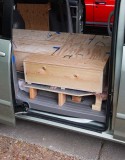 BED SYSTEM 5: Plywood box by sliding door (0663))