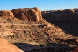 Late afternoon view in Culvert Canyon (Corona Arch domes at upper right)