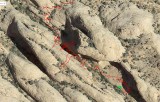 Details of GPS track distorted by topography