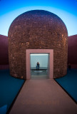 Man in Skyspace sculpture