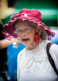 Elderly Asian lady in lovely hat