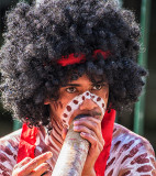 Aboriginal didgeridoo player