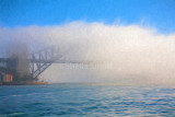 Sydney Harbour Bridge in fog 