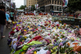Floral tributes in Martin Place 