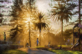 Avalon playground with sunbeams