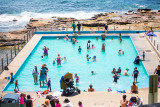 Rockpool with people at Dee Why