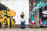 Girl with graffiti at Bondi 