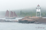 * 126.4 - Grand Marais:  The Schooner Hjrdis Coming Into Harbor With Fog