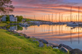 * 136.2 - Bayfield Harbor At Dawn With Sailboats