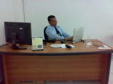 In the office