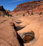 We find water in the potholes