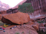 Our favourite camp in Stevens Canyon with a croaking frog chorus