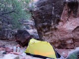 Camp amongst a jumble of boulders