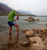 Cooling down at Cardenos Creek junction with the Colorado