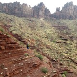 On the incredible Escalante route climbing above the river