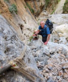 Aradena gorge- descending down a section of 'via ferrata'