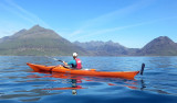 Jun 16 Kayaking to Soay island with the Skye Cuillin in the background