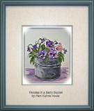 Pansies in a Berry Bucket