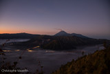 Bromo, Semeru and Batok volcanos early in the morning