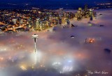 Seattle shrouded in Fog, Washington