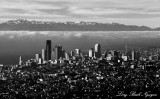 Clearing sky over Seattle, Olympic Mountains, Washington 